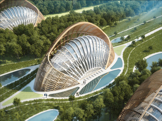 Illustration for article titled These Futuristic Villas Would Produce More Energy Than They Consume